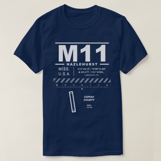 Copiah County Airport M11 T-Shirt (Design voorkant)