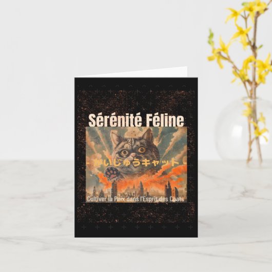 Copie de Copie de Meow Wellness S Sticker Kaart (Gele Bloem)