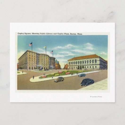Copley Plaza en Square Uitzicht van het publiek Briefkaart (Voorkant)