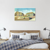 Copley Plaza en Square Uitzicht van het publiek Canvas Afdruk (Insitu (Slaapkamer))