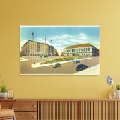 Copley Plaza en Square Uitzicht van het publiek Canvas Afdruk (Insitu (Woonkamer))