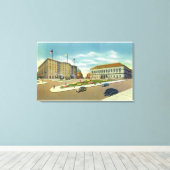 Copley Plaza en Square Uitzicht van het publiek Canvas Afdruk (Insitu (Houten vloer))