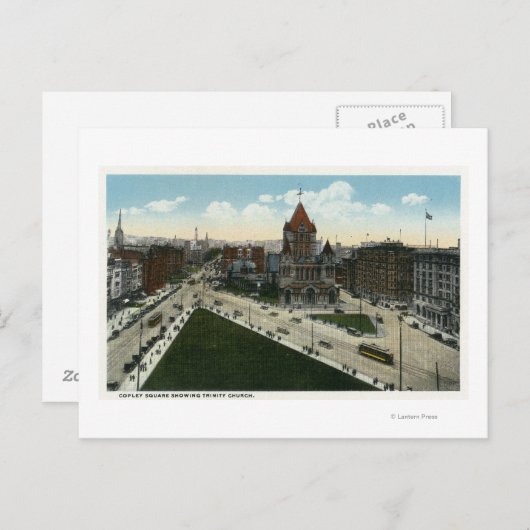 Copley Square Uitzicht of Trinity Church Briefkaart (Voorkant / Achterkant)