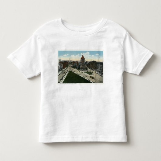 Copley Square Uitzicht of Trinity Church Kinder Shirts (Voorkant)
