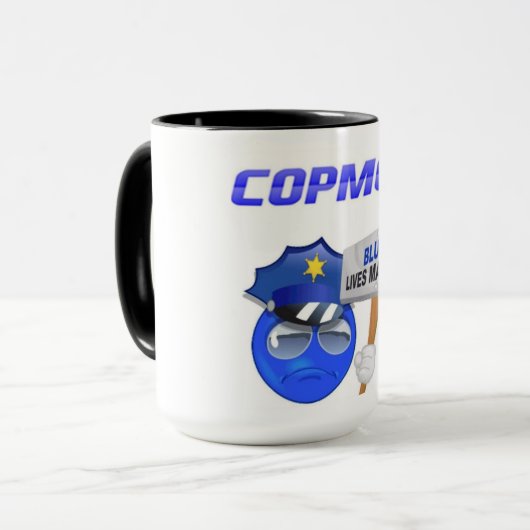 CopMoji - Blue Lives Matter Mok (Voorkant links)