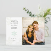 Copos de Nieve del Invierno Guardar Las Fechas Kaart (Staand voorkant)