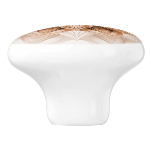 Copper 3D Shiny Mandala Keramische Knop (Zijkant)