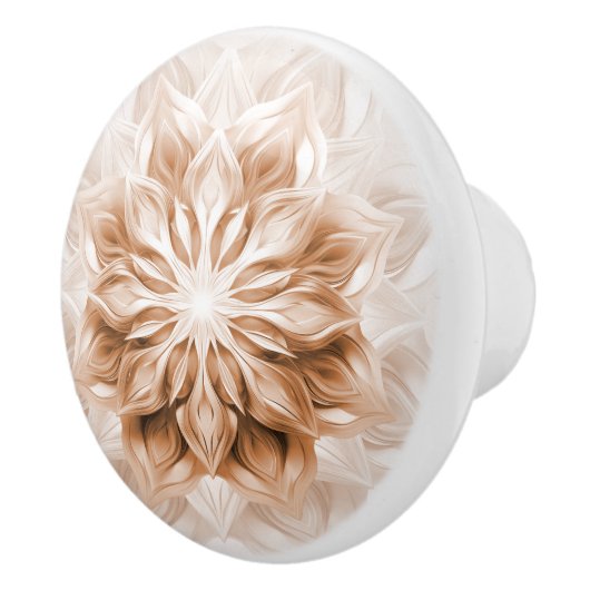 Copper 3D Shiny Mandala Keramische Knop (Rechts)