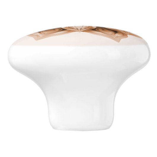 Copper 3D Shiny Mandala Keramische Knop (Zijkant)