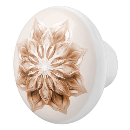 Copper 3D Shiny Mandala Keramische Knop (Rechts)