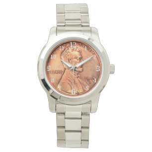 Copper Abraham Lincoln penny, een cent - genummerd Horloge