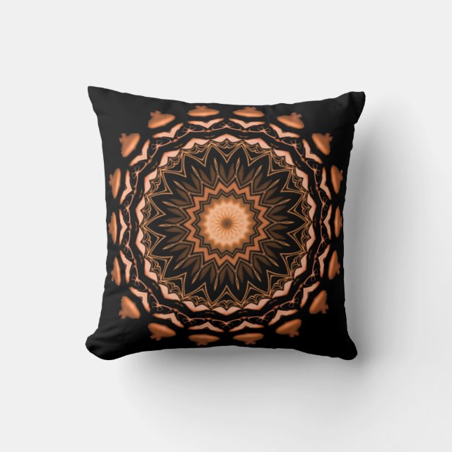 Copper and Black Mandala Pattern 1 Kussen (Voorkant)