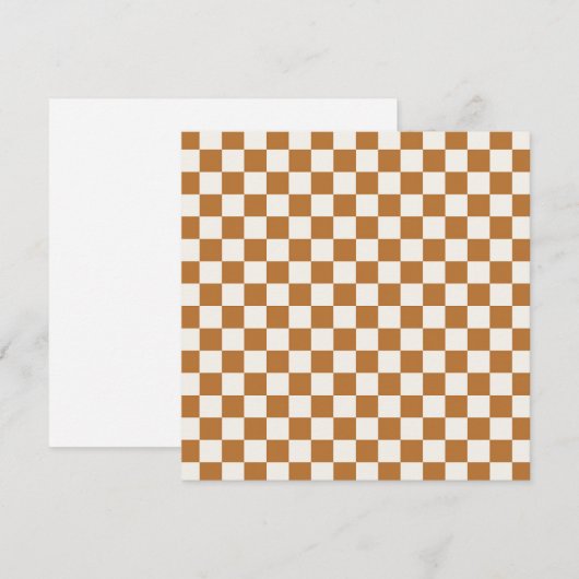 Copper and eggshell checkerboard pattern bedankkaart (Voorkant / Achterkant)