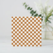 Copper and eggshell checkerboard pattern bedankkaart (Staand voorkant)