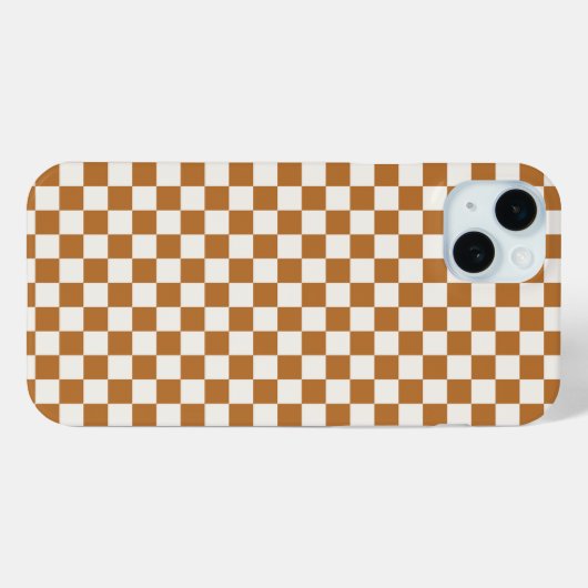 Copper and eggshell checkerboard pattern Case-Mate iPhone case (Achterkant (horizontaal))