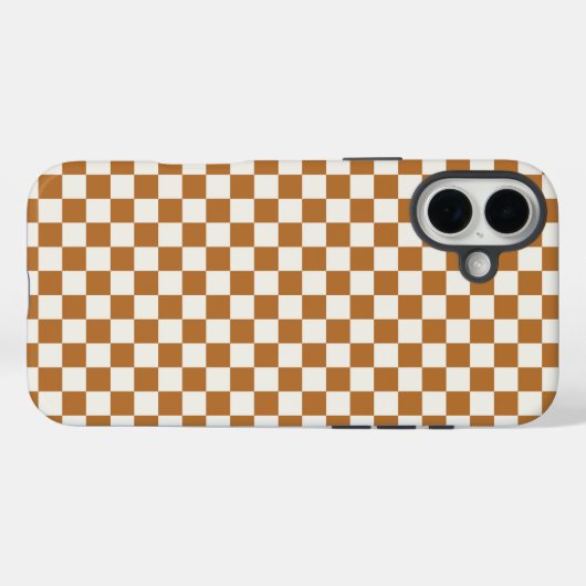 Copper and eggshell checkerboard pattern Case-Mate iPhone case (Achterkant (horizontaal))