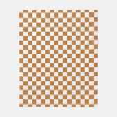 Copper and eggshell checkerboard pattern fleece deken (Voorkant)