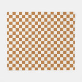 Copper and eggshell checkerboard pattern fleece deken (Voorkant (Horizontaal))