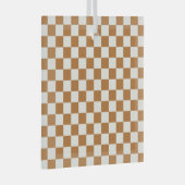 Copper and eggshell checkerboard pattern glas ornament (Voorkant Rechts)