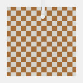 Copper and eggshell checkerboard pattern glas ornament (Achterkant)