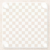 Copper and eggshell checkerboard pattern glazen onderzetter (Achterkant)
