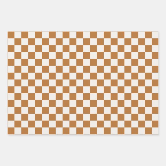 Copper and eggshell checkerboard pattern inpakpapier vel (Voorkant)