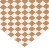 Copper and eggshell checkerboard pattern korte tafelloper (Hoek)