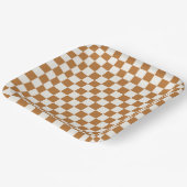 Copper and eggshell checkerboard pattern papieren bordje (Gebogen)