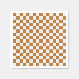 Copper and eggshell checkerboard pattern servet