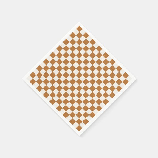 Copper and eggshell checkerboard pattern servet (Hoek)