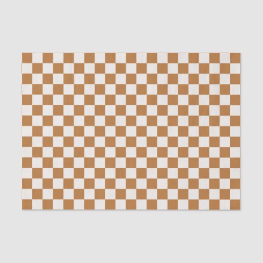 Copper and eggshell checkerboard pattern tissuepapier (Voorkant)