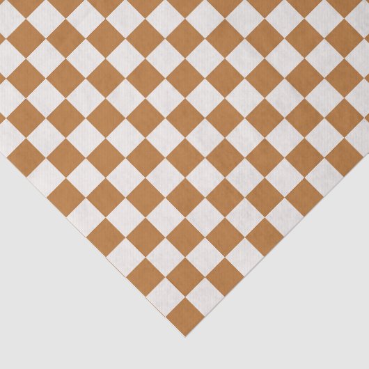Copper and eggshell checkerboard pattern tissuepapier (Detail)