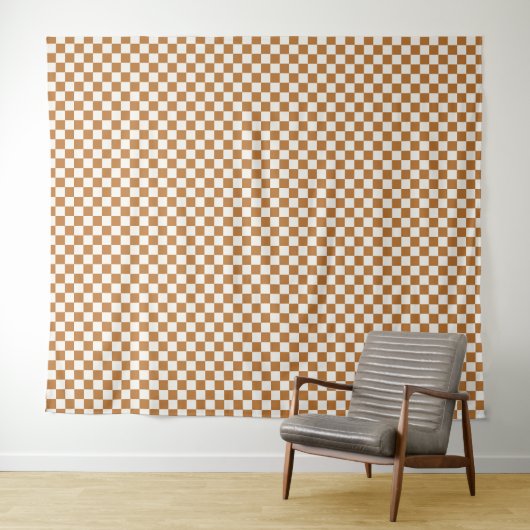 Copper and eggshell checkerboard pattern wandkleed (In Situ (horizontaal))