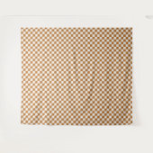 Copper and eggshell checkerboard pattern wandkleed (Voorkant (horizontaal))