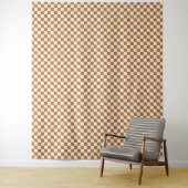 Copper and eggshell checkerboard pattern wandkleed (In situ)