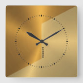 Copper and gold geometric design personalized vierkante klok (Voorkant)