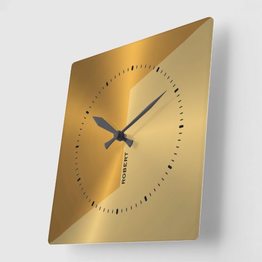 Copper and gold geometric design personalized vierkante klok (Hoek)