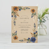 Copper Artistic Harvest Wedding Kaart (Staand voorkant)