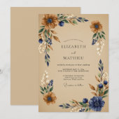 Copper Artistic Harvest Wedding Kaart (Voorkant / Achterkant)