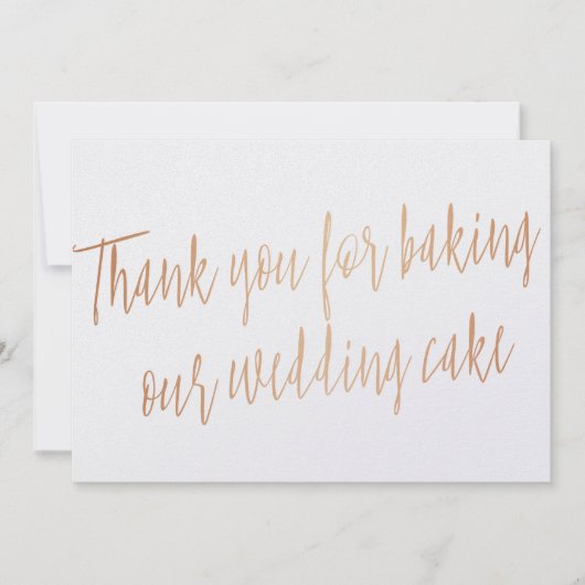 Copper "Bedankt voor het bakken van onze bruidstaa Bedankkaart (Voorkant)