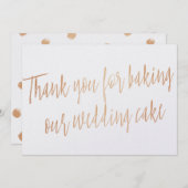 Copper "Bedankt voor het bakken van onze bruidstaa Bedankkaart (Voorkant / Achterkant)