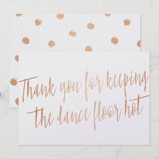 Copper "Bedankt" voor trouwband, muzikant, DJ Bedankkaart (Voorkant / Achterkant)