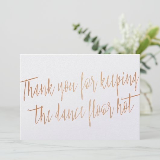 Copper "Bedankt" voor trouwband, muzikant, DJ Bedankkaart (Staand voorkant)