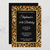 Copper Black en Gold Leopard Glam 40e verjaardag Kaart (Voorkant / Achterkant)