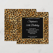 Copper Black en Gold Leopard Glam 50e verjaardag Kaart (Voorkant / Achterkant)