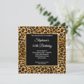 Copper Black en Gold Leopard Glam 50e verjaardag Kaart (Staand voorkant)