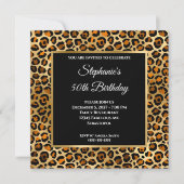 Copper Black en Gold Leopard Glam 50e verjaardag Kaart (Voorkant)