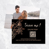 Copper Black Gothic Wedding QR Code RSVP online Informatiekaartje