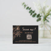 Copper Black Gothic Wedding QR Code RSVP online Informatiekaartje (Staand voorkant)