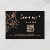 Copper Black Gothic Wedding QR Code RSVP online Informatiekaartje (Voorkant)